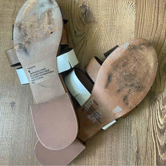 Steve Madden Tuzzo sandal woman size 8 summer slip on triple color block straps - Picture 7 of 12